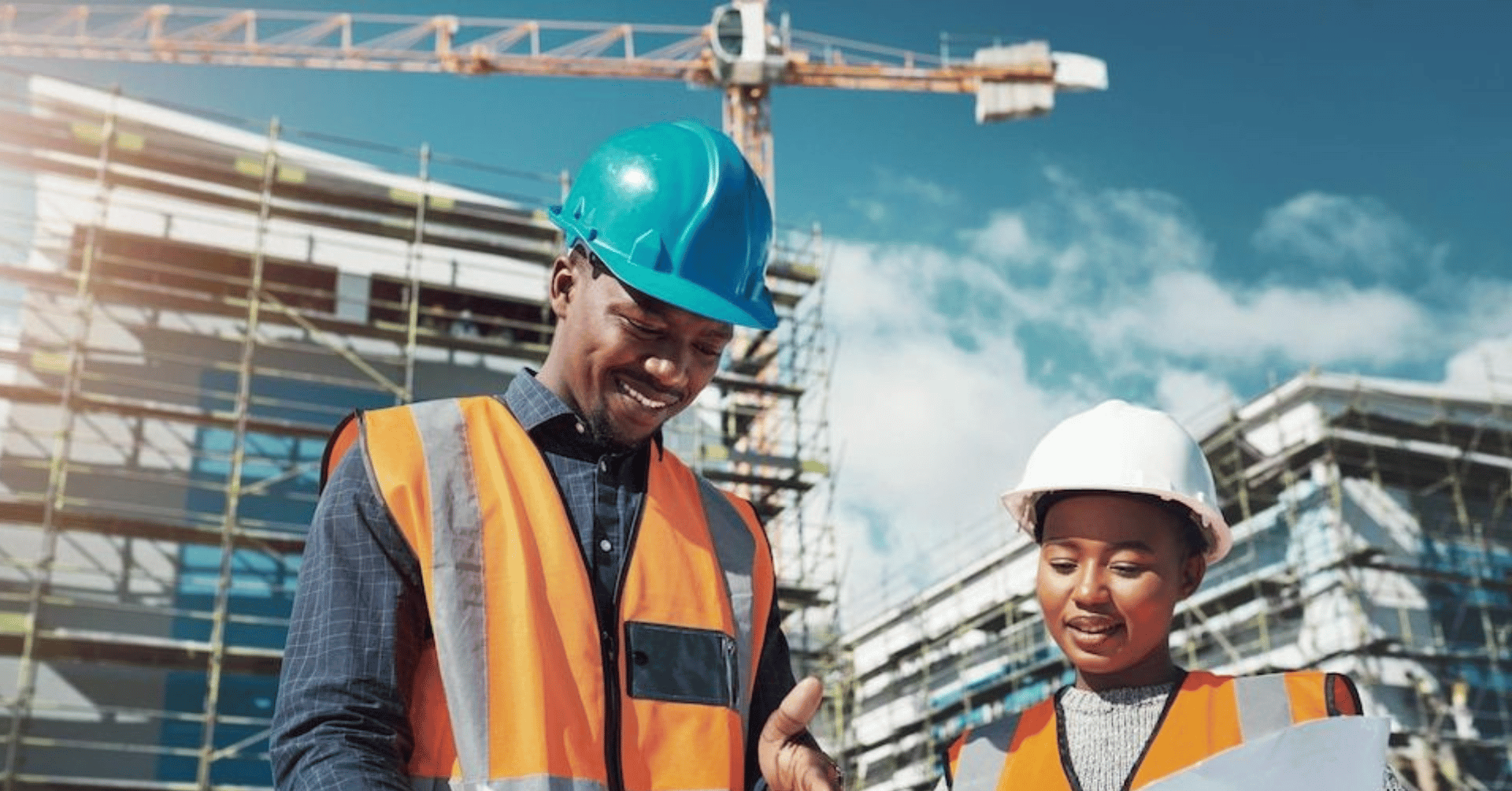 A man and Woman ongoing construction site