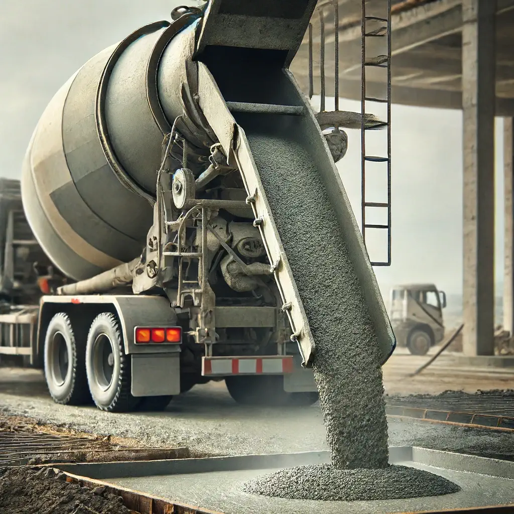 pouring Concrete on a construction site.